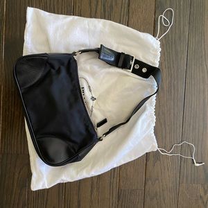 PRADA new vintage hobo tessuto+vitel